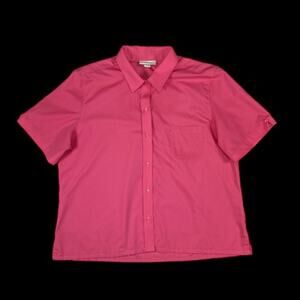 Appleseed's Pink Short Sleeve Button-Down Top | Size L